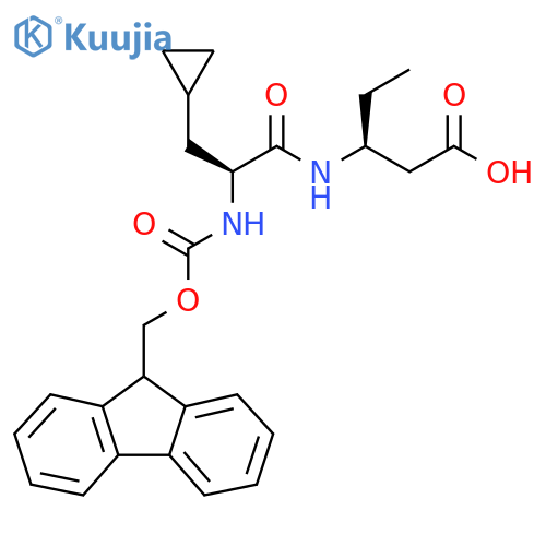 (3S)-3-(2S)-3-cyclopropyl-2-({(9H-fluoren-9-yl)methoxycarbonyl}amino)propanamidopentanoic acid structure