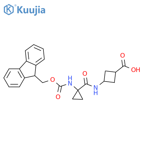 (1r,3r)-3-1-({(9H-fluoren-9-yl)methoxycarbonyl}amino)cyclopropaneamidocyclobutane-1-carboxylic acid structure