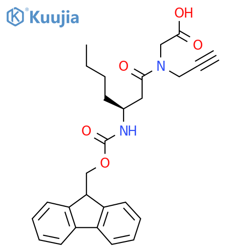 2-(3S)-3-({(9H-fluoren-9-yl)methoxycarbonyl}amino)-N-(prop-2-yn-1-yl)heptanamidoacetic acid structure