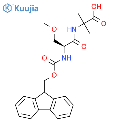 2-(2S)-2-({(9H-fluoren-9-yl)methoxycarbonyl}amino)-3-methoxypropanamido-2-methylpropanoic acid structure