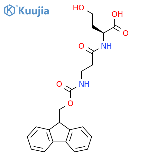 (2S)-2-3-({(9H-fluoren-9-yl)methoxycarbonyl}amino)propanamido-4-hydroxybutanoic acid structure