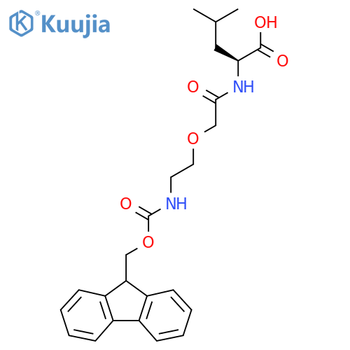 (2S)-2-{2-2-({(9H-fluoren-9-yl)methoxycarbonyl}amino)ethoxyacetamido}-4-methylpentanoic acid structure