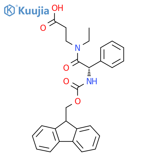 3-(2S)-N-ethyl-2-({(9H-fluoren-9-yl)methoxycarbonyl}amino)-2-phenylacetamidopropanoic acid structure