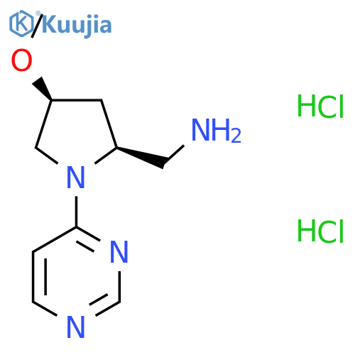 (2S,4S)-4-methoxy-1-(pyrimidin-4-yl)pyrrolidin-2-ylmethanamine dihydrochloride structure