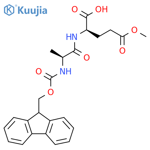 (2R)-2-(2S)-2-({(9H-fluoren-9-yl)methoxycarbonyl}amino)propanamido-5-methoxy-5-oxopentanoic acid structure