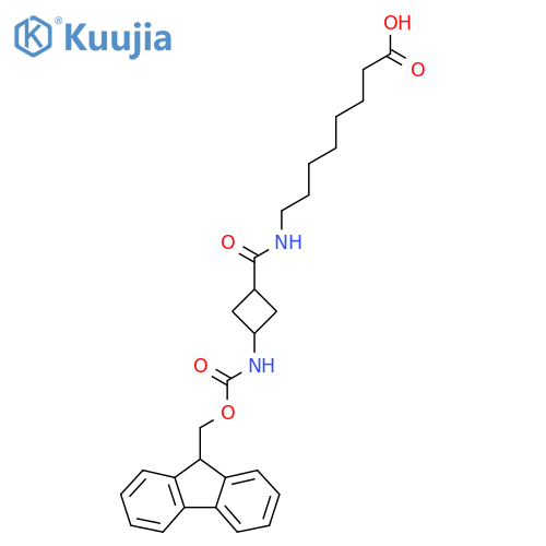 8-{(1s,3s)-3-({(9H-fluoren-9-yl)methoxycarbonyl}amino)cyclobutylformamido}octanoic acid structure