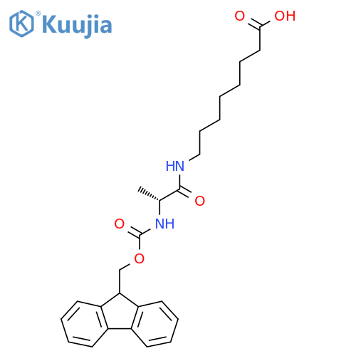 8-(2R)-2-({(9H-fluoren-9-yl)methoxycarbonyl}amino)propanamidooctanoic acid structure