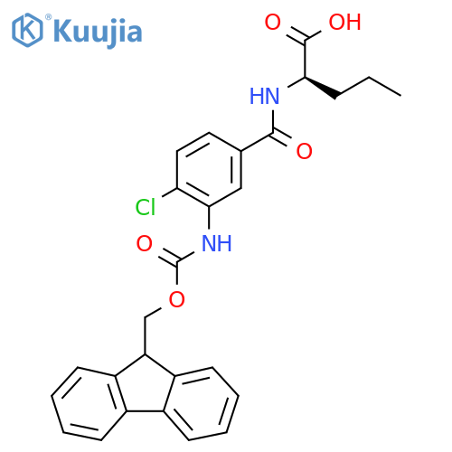 (2R)-2-{4-chloro-3-({(9H-fluoren-9-yl)methoxycarbonyl}amino)phenylformamido}pentanoic acid structure
