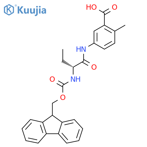 5-(2R)-2-({(9H-fluoren-9-yl)methoxycarbonyl}amino)butanamido-2-methylbenzoic acid structure