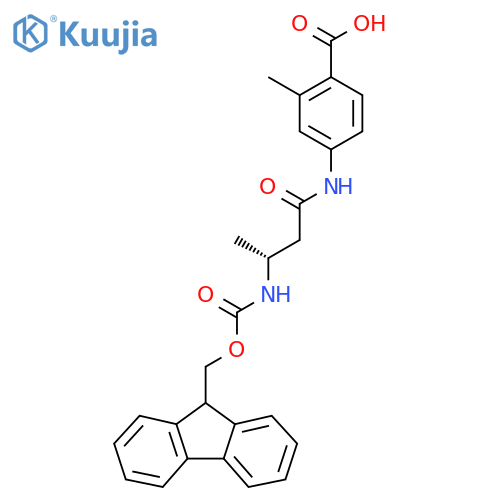4-(3R)-3-({(9H-fluoren-9-yl)methoxycarbonyl}amino)butanamido-2-methylbenzoic acid structure