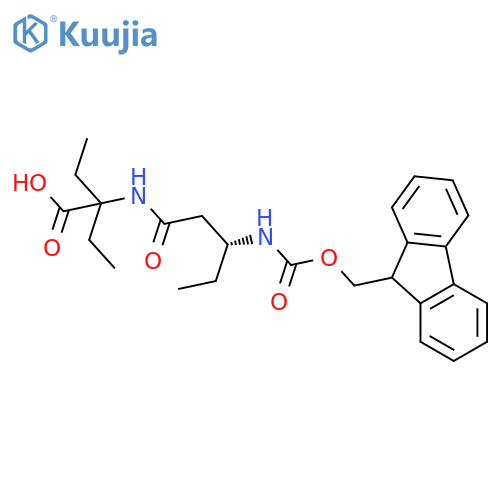 2-ethyl-2-(3R)-3-({(9H-fluoren-9-yl)methoxycarbonyl}amino)pentanamidobutanoic acid structure