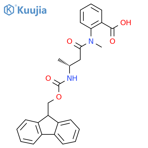 2-(3R)-3-({(9H-fluoren-9-yl)methoxycarbonyl}amino)-N-methylbutanamidobenzoic acid structure