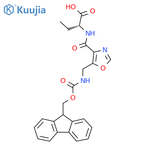 (2R)-2-({5-({(9H-fluoren-9-yl)methoxycarbonyl}amino)methyl-1,3-oxazol-4-yl}formamido)butanoic acid structure