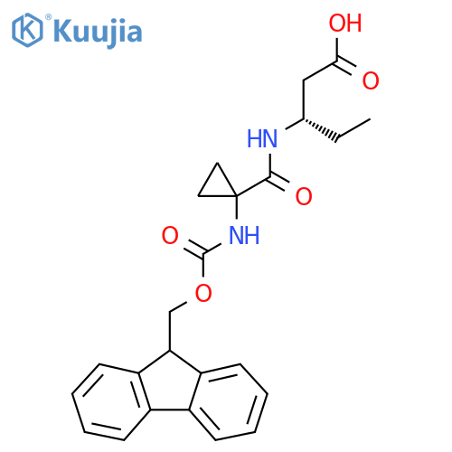 (3S)-3-{1-({(9H-fluoren-9-yl)methoxycarbonyl}amino)cyclopropylformamido}pentanoic acid structure