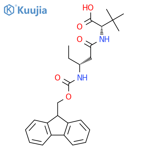(2S)-2-(3R)-3-({(9H-fluoren-9-yl)methoxycarbonyl}amino)pentanamido-3,3-dimethylbutanoic acid structure