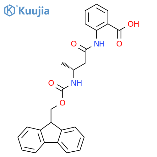 2-(3R)-3-({(9H-fluoren-9-yl)methoxycarbonyl}amino)butanamidobenzoic acid structure