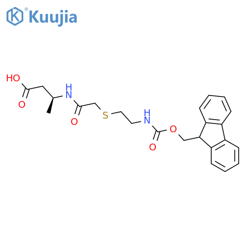 (3S)-3-(2-{2-({(9H-fluoren-9-yl)methoxycarbonyl}amino)ethylsulfanyl}acetamido)butanoic acid structure