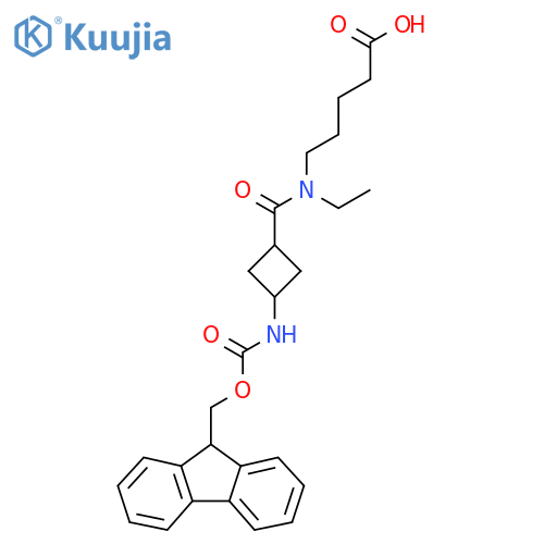 5-{N-ethyl-1-(1s,3s)-3-({(9H-fluoren-9-yl)methoxycarbonyl}amino)cyclobutylformamido}pentanoic acid structure