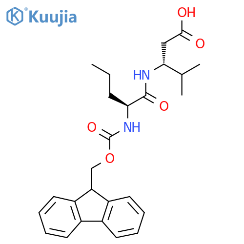 (3R)-3-(2S)-2-({(9H-fluoren-9-yl)methoxycarbonyl}amino)pentanamido-4-methylpentanoic acid structure