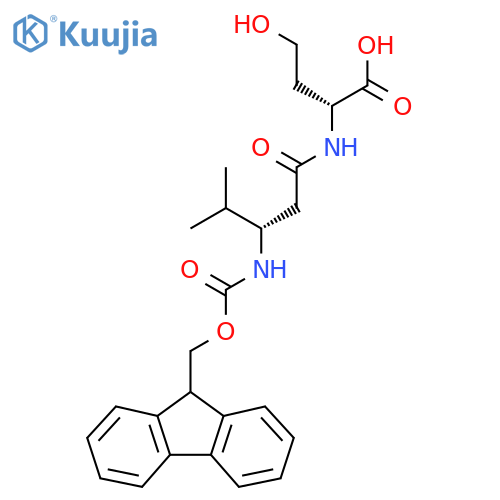 (2R)-2-(3S)-3-({(9H-fluoren-9-yl)methoxycarbonyl}amino)-4-methylpentanamido-4-hydroxybutanoic acid structure