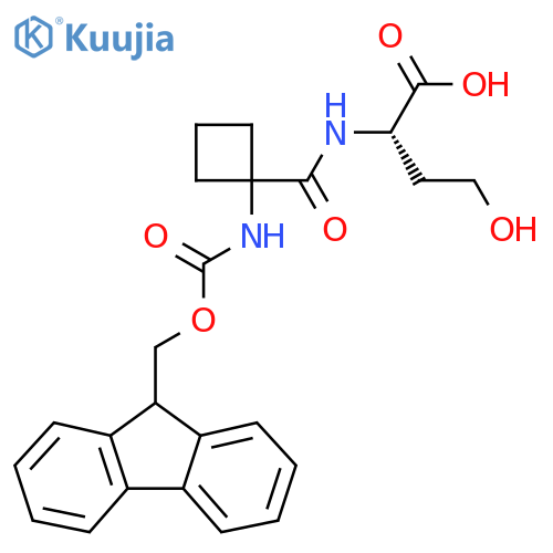 (2S)-2-{1-({(9H-fluoren-9-yl)methoxycarbonyl}amino)cyclobutylformamido}-4-hydroxybutanoic acid structure