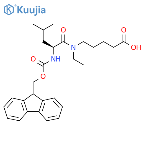 5-(2S)-N-ethyl-2-({(9H-fluoren-9-yl)methoxycarbonyl}amino)-4-methylpentanamidopentanoic acid structure