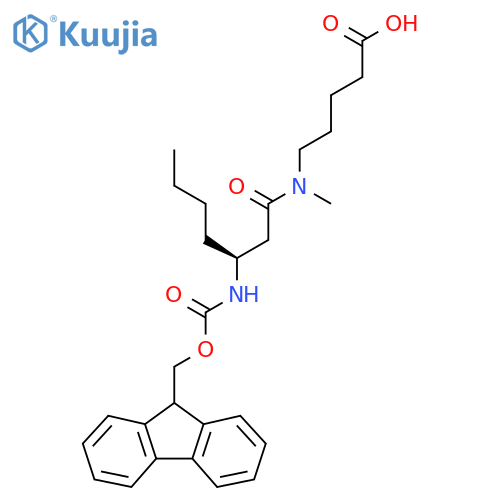5-(3S)-3-({(9H-fluoren-9-yl)methoxycarbonyl}amino)-N-methylheptanamidopentanoic acid structure