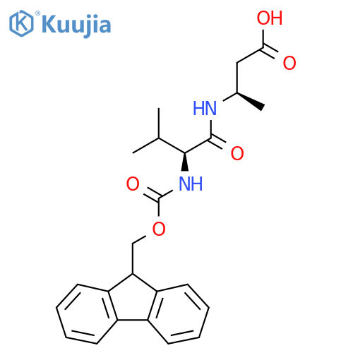 (3R)-3-(2S)-2-({(9H-fluoren-9-yl)methoxycarbonyl}amino)-3-methylbutanamidobutanoic acid structure
