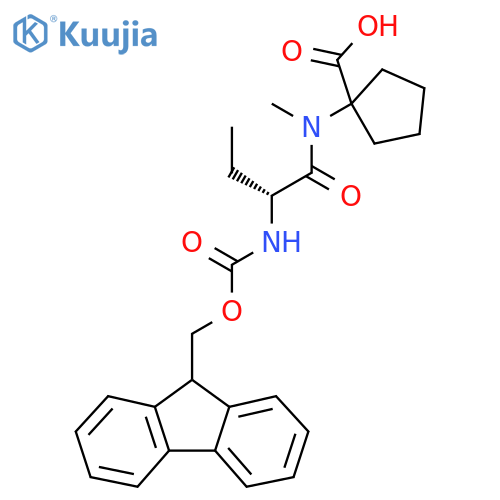 1-(2R)-2-({(9H-fluoren-9-yl)methoxycarbonyl}amino)-N-methylbutanamidocyclopentane-1-carboxylic acid structure