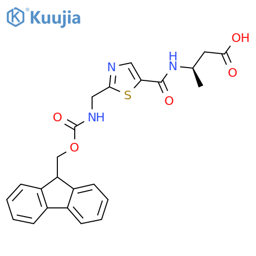 (3R)-3-({2-({(9H-fluoren-9-yl)methoxycarbonyl}amino)methyl-1,3-thiazol-5-yl}formamido)butanoic acid structure
