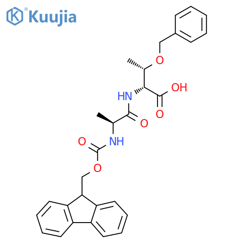 (2R,3S)-3-(benzyloxy)-2-(2S)-2-({(9H-fluoren-9-yl)methoxycarbonyl}amino)propanamidobutanoic acid structure