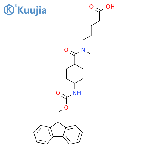 5-{N-methyl-1-(1s,4s)-4-({(9H-fluoren-9-yl)methoxycarbonyl}amino)cyclohexylformamido}pentanoic acid structure