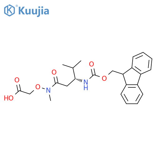 2-{(3R)-3-({(9H-fluoren-9-yl)methoxycarbonyl}amino)-N,4-dimethylpentanamidooxy}acetic acid structure