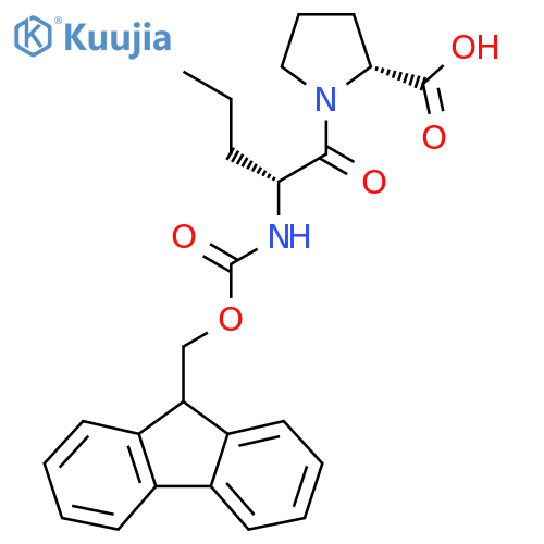 (2R)-1-(2R)-2-({(9H-fluoren-9-yl)methoxycarbonyl}amino)pentanoylpyrrolidine-2-carboxylic acid structure