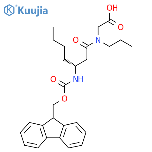 2-(3R)-3-({(9H-fluoren-9-yl)methoxycarbonyl}amino)-N-propylheptanamidoacetic acid structure