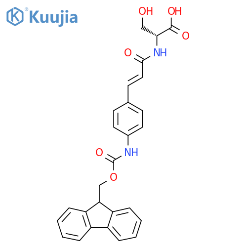 (2R)-2-{3-4-({(9H-fluoren-9-yl)methoxycarbonyl}amino)phenylprop-2-enamido}-3-hydroxypropanoic acid structure