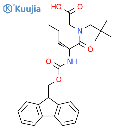 2-(2R)-N-(2,2-dimethylpropyl)-2-({(9H-fluoren-9-yl)methoxycarbonyl}amino)pentanamidoacetic acid structure