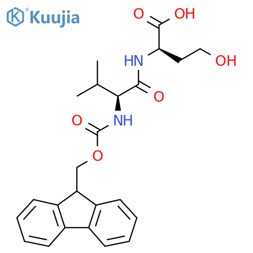 (2R)-2-(2S)-2-({(9H-fluoren-9-yl)methoxycarbonyl}amino)-3-methylbutanamido-4-hydroxybutanoic acid structure