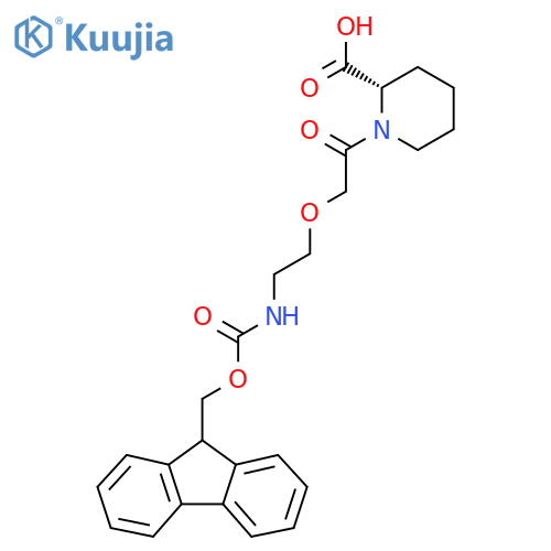 (2S)-1-{2-2-({(9H-fluoren-9-yl)methoxycarbonyl}amino)ethoxyacetyl}piperidine-2-carboxylic acid structure