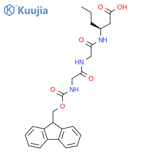 (3S)-3-{2-2-({(9H-fluoren-9-yl)methoxycarbonyl}amino)acetamidoacetamido}hexanoic acid structure