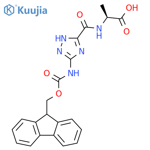 (2S)-2-{5-({(9H-fluoren-9-yl)methoxycarbonyl}amino)-1H-1,2,4-triazol-3-ylformamido}propanoic acid structure