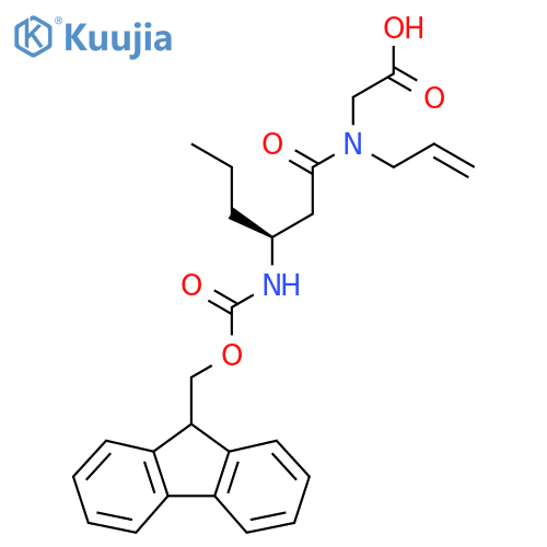 2-(3S)-3-({(9H-fluoren-9-yl)methoxycarbonyl}amino)-N-(prop-2-en-1-yl)hexanamidoacetic acid structure