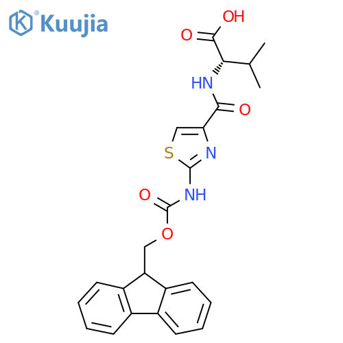 (2S)-2-{2-({(9H-fluoren-9-yl)methoxycarbonyl}amino)-1,3-thiazol-4-ylformamido}-3-methylbutanoic acid structure