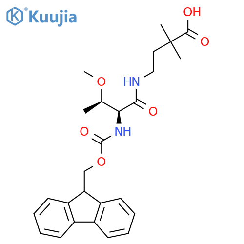 4-(2S,3R)-2-({(9H-fluoren-9-yl)methoxycarbonyl}amino)-3-methoxybutanamido-2,2-dimethylbutanoic acid structure