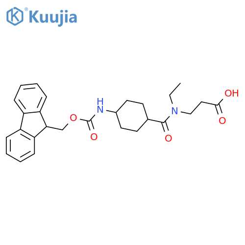 3-{N-ethyl-1-(1r,4r)-4-({(9H-fluoren-9-yl)methoxycarbonyl}amino)cyclohexylformamido}propanoic acid structure