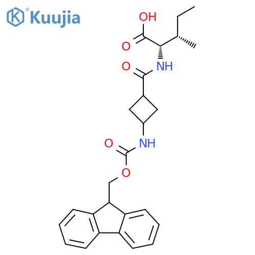(2S,3S)-2-{3-({(9H-fluoren-9-yl)methoxycarbonyl}amino)cyclobutylformamido}-3-methylpentanoic acid structure