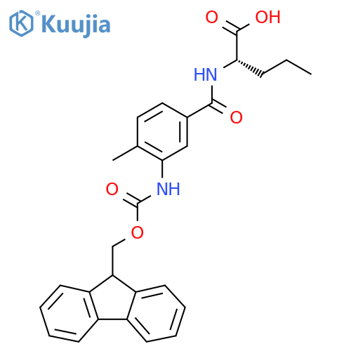 (2S)-2-{3-({(9H-fluoren-9-yl)methoxycarbonyl}amino)-4-methylphenylformamido}pentanoic acid structure