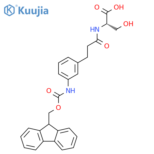 (2S)-2-{3-3-({(9H-fluoren-9-yl)methoxycarbonyl}amino)phenylpropanamido}-3-hydroxypropanoic acid structure