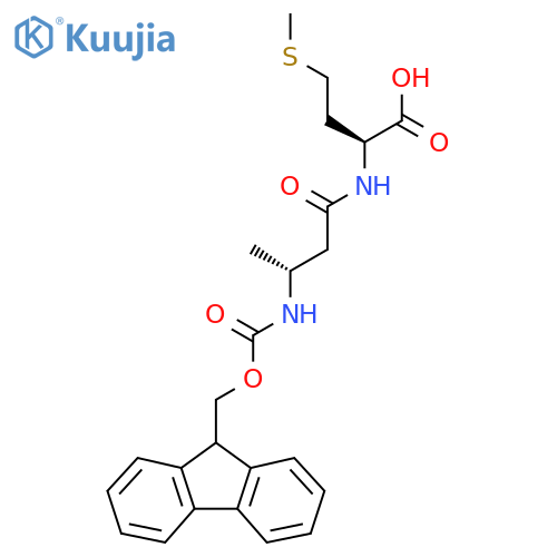 (2S)-2-(3R)-3-({(9H-fluoren-9-yl)methoxycarbonyl}amino)butanamido-4-(methylsulfanyl)butanoic acid structure