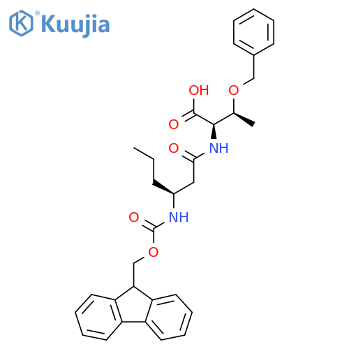 (2R,3S)-3-(benzyloxy)-2-(3S)-3-({(9H-fluoren-9-yl)methoxycarbonyl}amino)hexanamidobutanoic acid structure